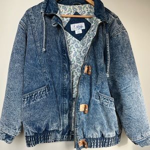 Weathered blues heavy quilted jean jacket